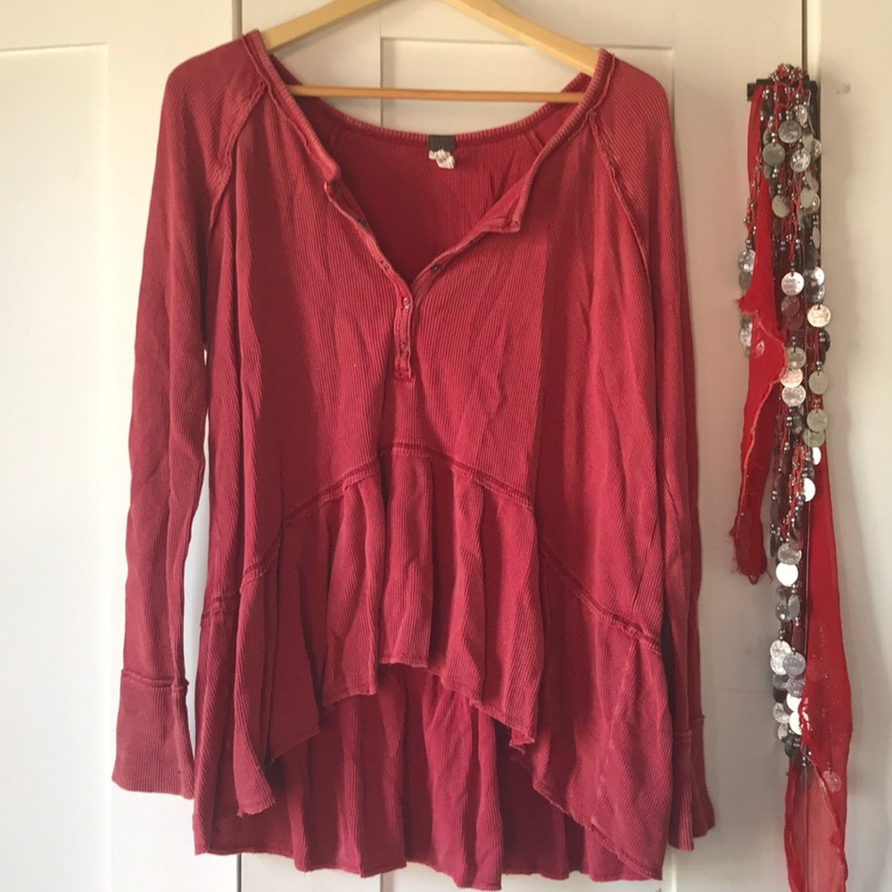 Red free people shirt